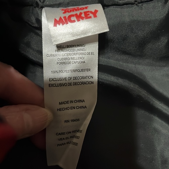 Disney Mickey Mouse puffer jacket, size 5, NWT - Picture 4 of 6